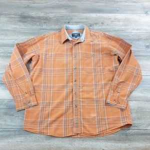 Glimmer Jeans Men 45/46 Long Sleeve Shirts Outdoor Camping Orange Western FLAW
